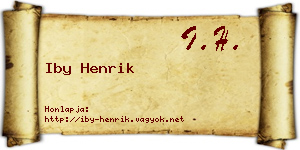 Iby Henrik névjegykártya